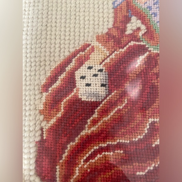 Vintage Needlepoint Set of Victorian Courting Lady and Gent 8x10 - Picture 6 of 11